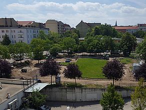 Lewaldplatz während der Baumaßnahme