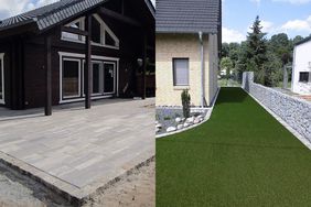 Terrassengestaltung und Rasen für private Auftraggeber
