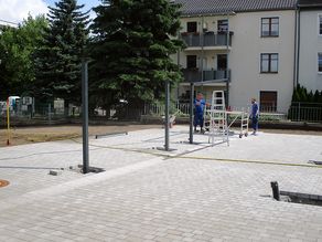 Montage der Fahrradüberdachung