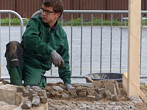 Herstellen der Pflasterfläche