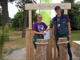 Sie entschieden den Landschaftsgärtner-Cup Nord für sich: Die Titelverteidigerin Kassandra Eißrich mit ihrem Teampartner Leonard Sommer. Foto: Kottich