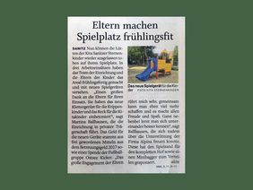 Die alpina ag, NL Rostock unterstützt die Sanitzer Kita „Sternenkinder“ in Zusammenarbeit mit den Eltern und dem Team der Einrichtung bei der Sanierung des Spielplatzes.